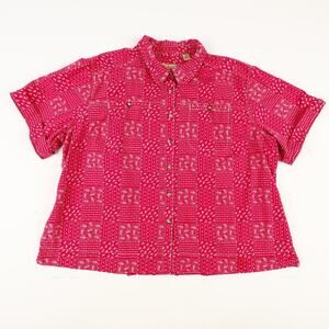 C.E. Schmidt Workwear Womens 3X Button Down Top Pink Front Pockets